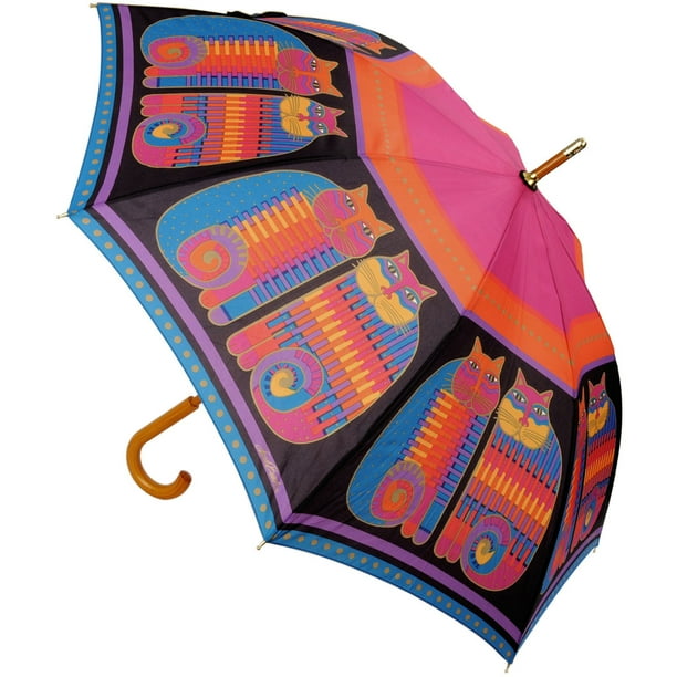 Laurel Burch Stick Umbrella Feline Family Portrait 42" Canopy Laurel Burch Stick Umbrella Feline Family Portrait 42" Canopy